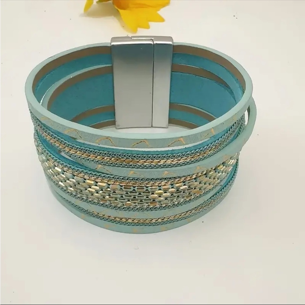 Bohemian Style Pu Leather Multi-Layer Magnetic Br… - image 3